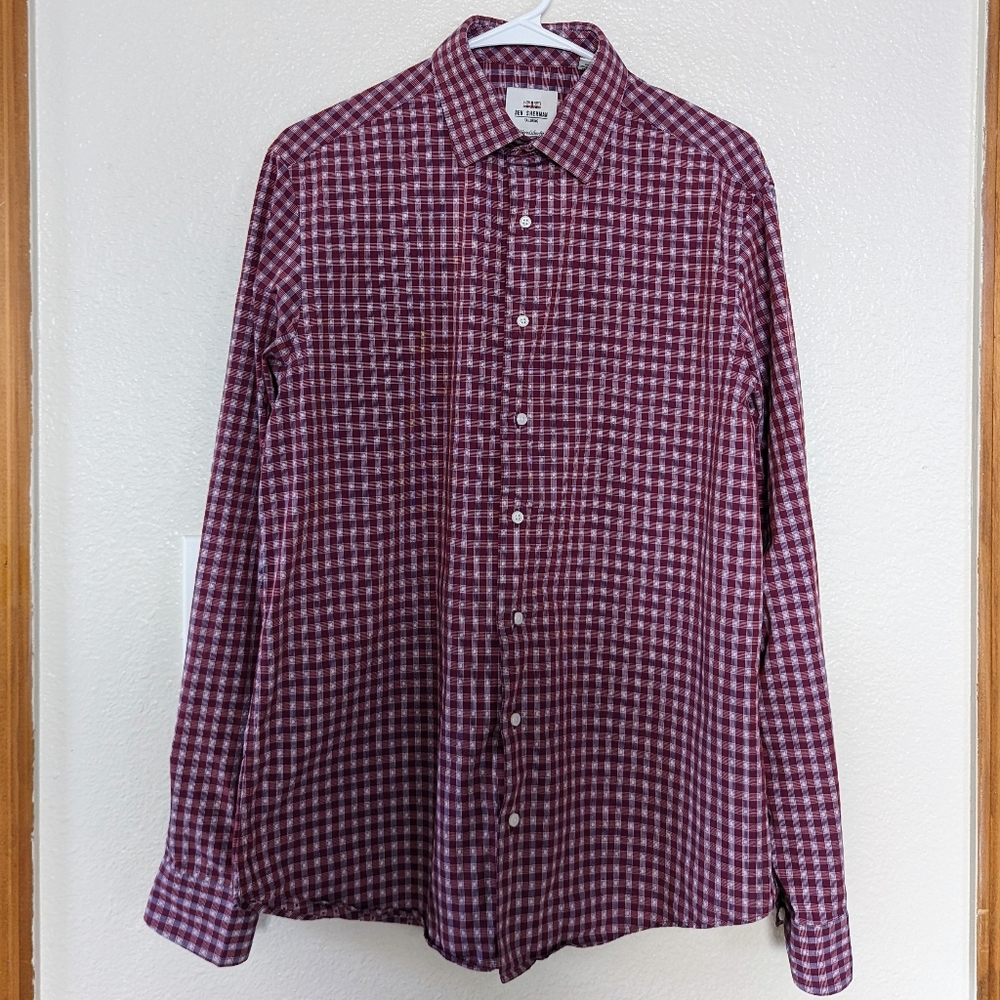 Ben Sherman Tailoring 100% Cotton Slim Fit Button Down Shirt 💎 15.5/34-35